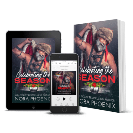 3d render of ebook, audiobook, paperback of Celebrating the Season by Nora Phoenix