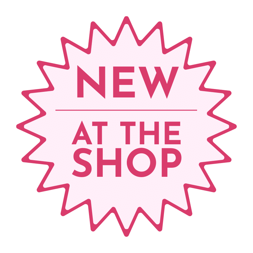 text image starburst: New at the shop