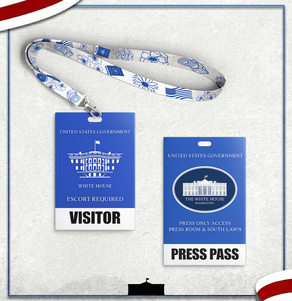 White House Men Press + Visitor's Pass & Lanyard